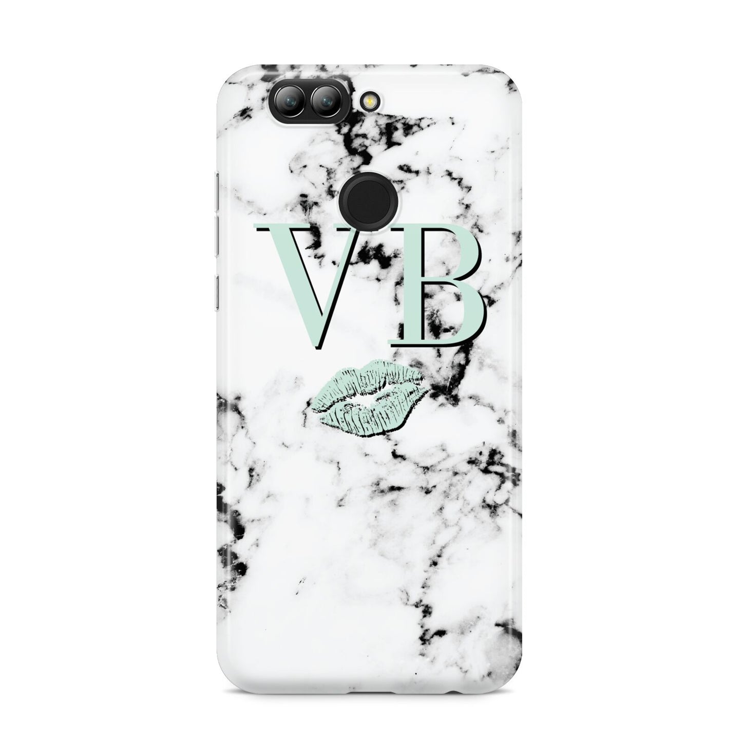 Personalised Mint Lips Initials Marble Huawei Nova 2s Phone Case