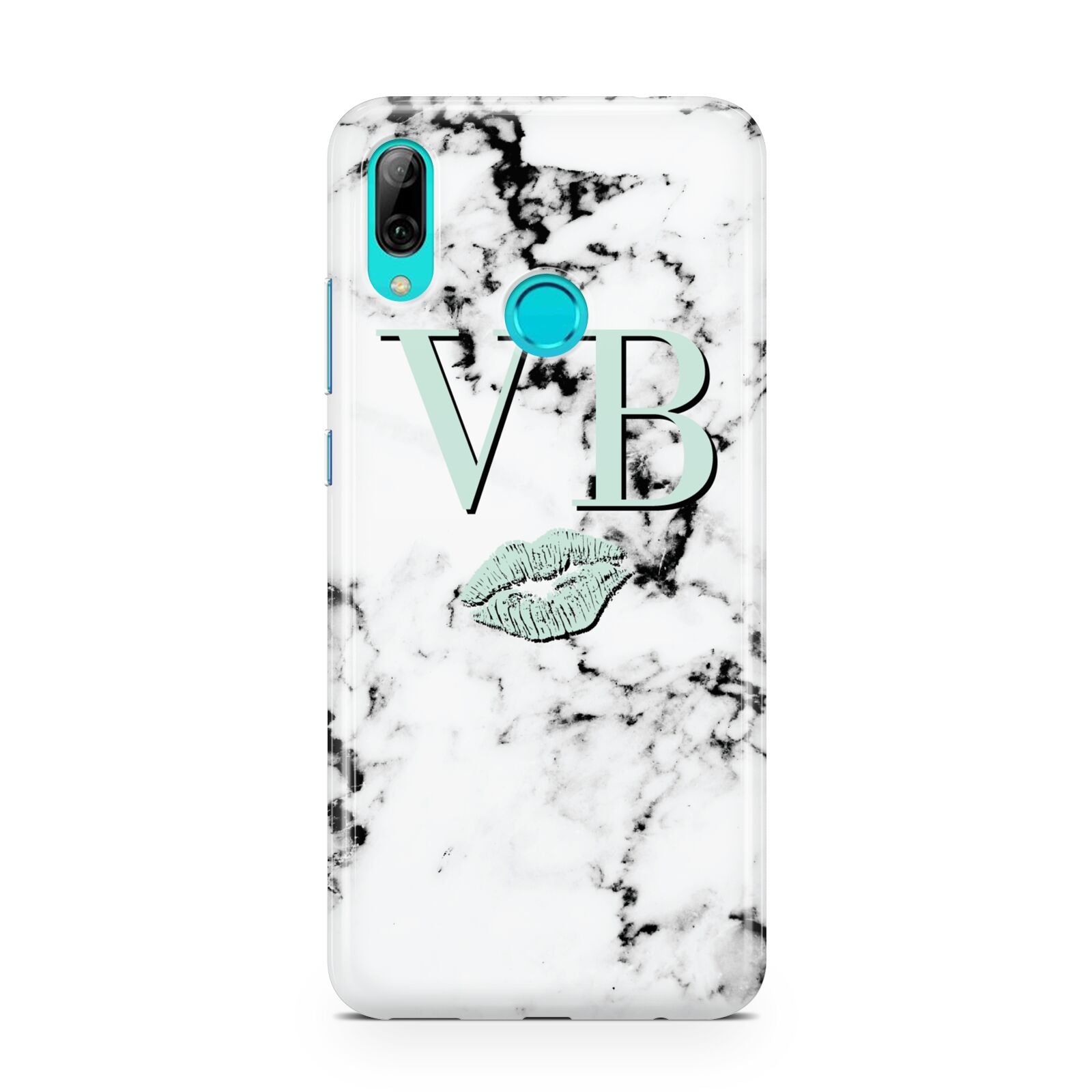 Personalised Mint Lips Initials Marble Huawei P Smart 2019 Case