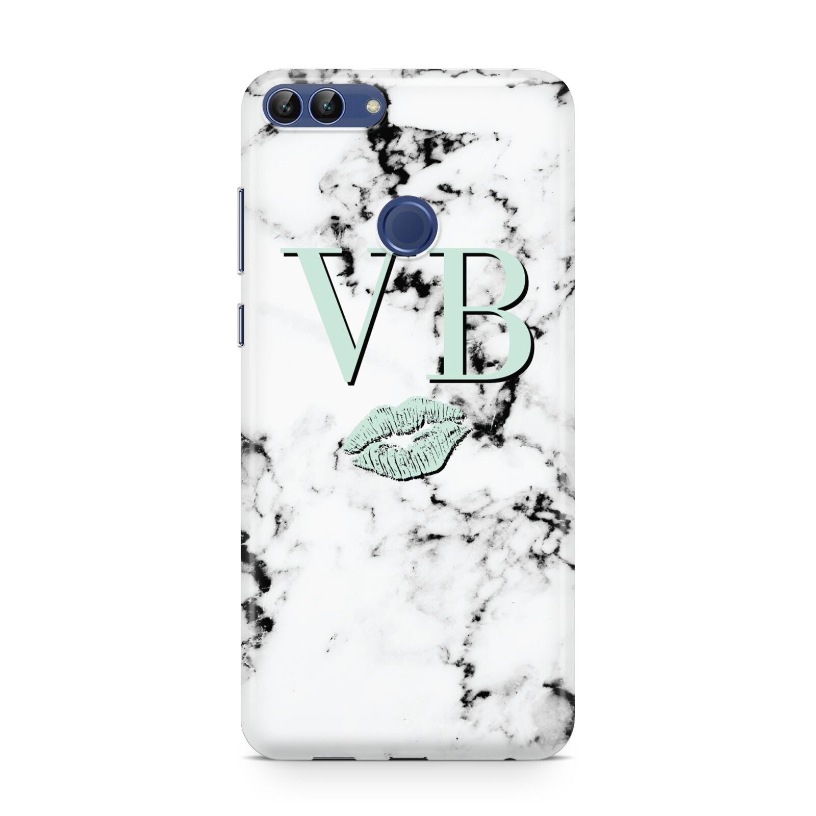 Personalised Mint Lips Initials Marble Huawei P Smart Case