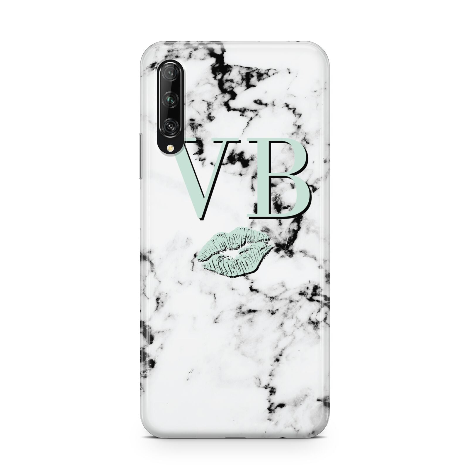 Personalised Mint Lips Initials Marble Huawei P Smart Pro 2019