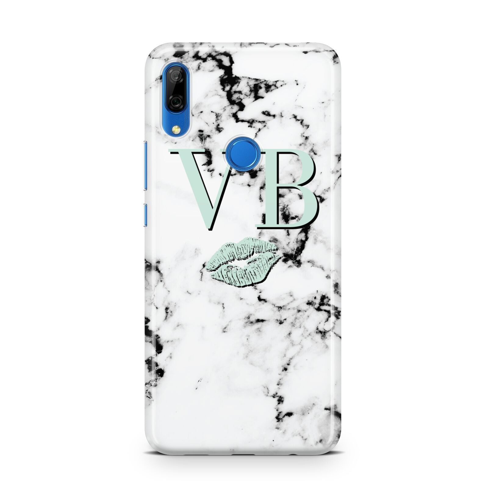 Personalised Mint Lips Initials Marble Huawei P Smart Z