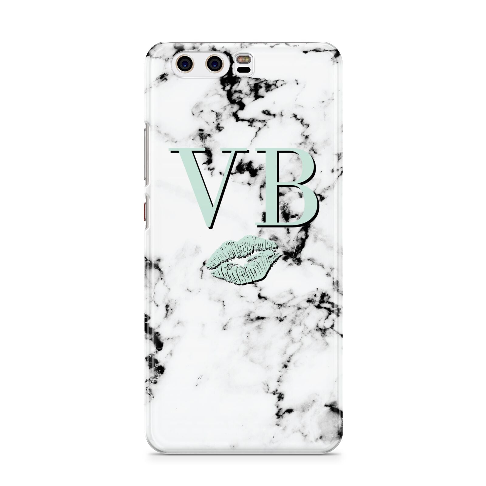 Personalised Mint Lips Initials Marble Huawei P10 Phone Case