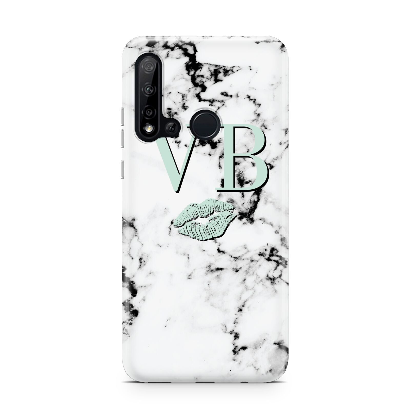 Personalised Mint Lips Initials Marble Huawei P20 Lite 5G Phone Case