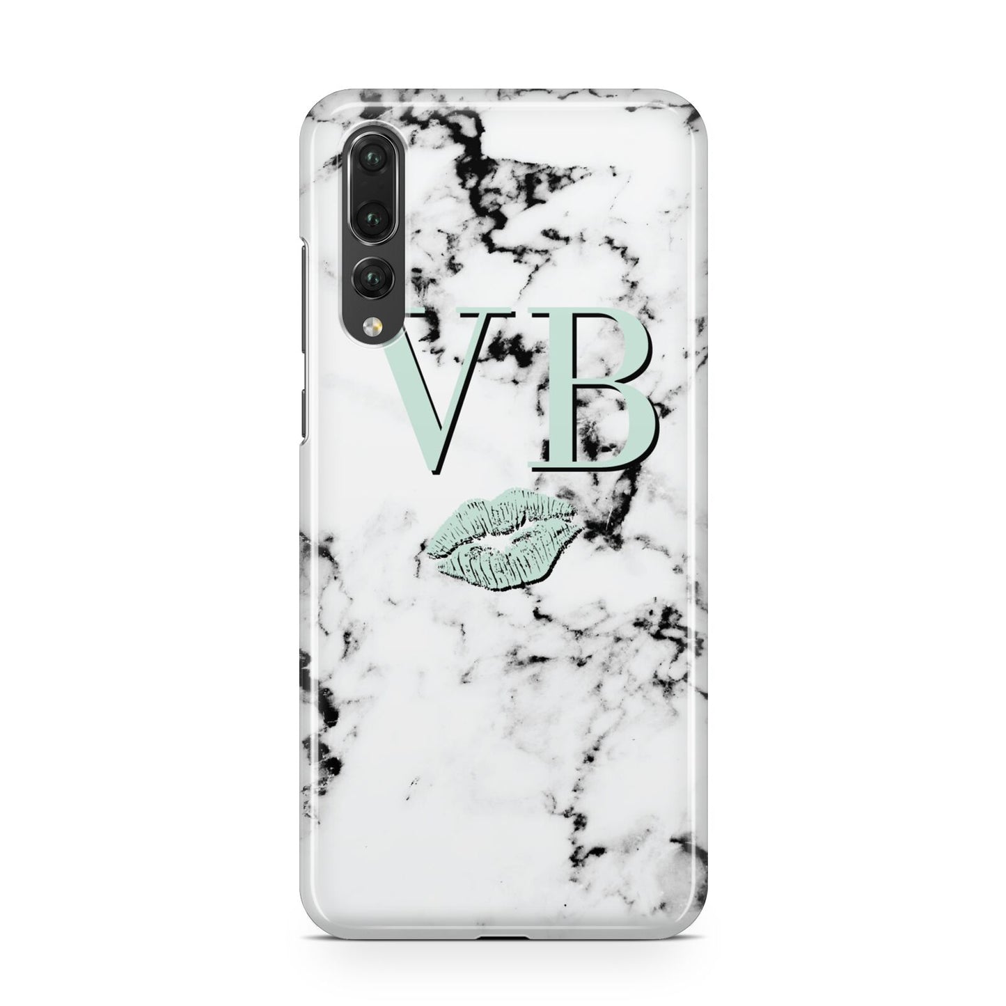 Personalised Mint Lips Initials Marble Huawei P20 Pro Phone Case