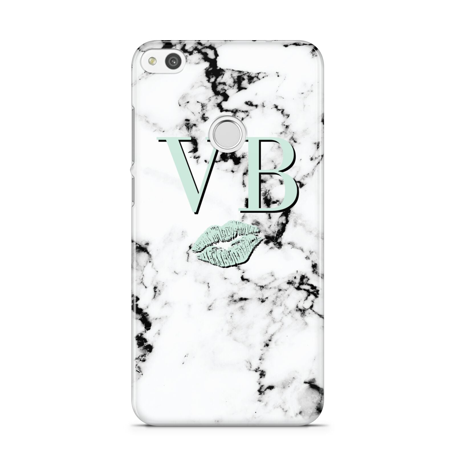 Personalised Mint Lips Initials Marble Huawei P8 Lite Case