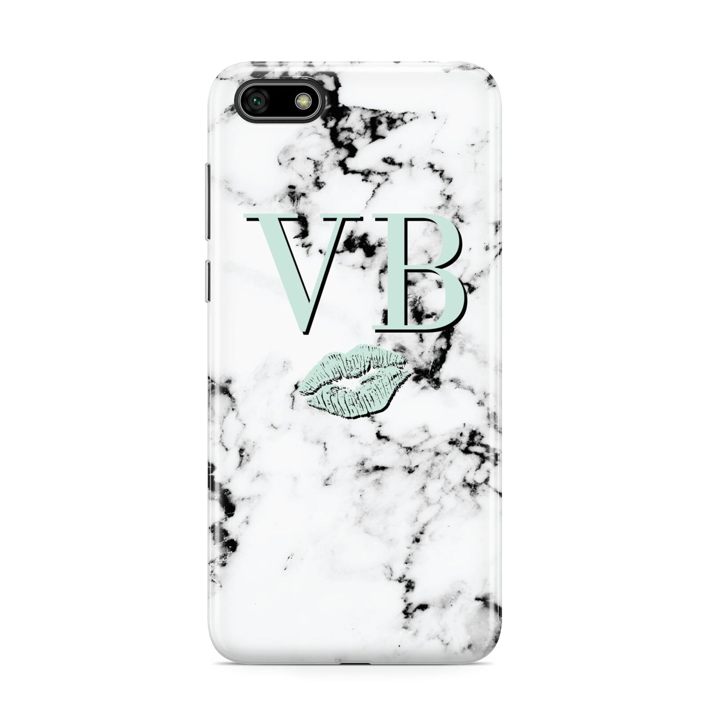 Personalised Mint Lips Initials Marble Huawei Y5 Prime 2018 Phone Case