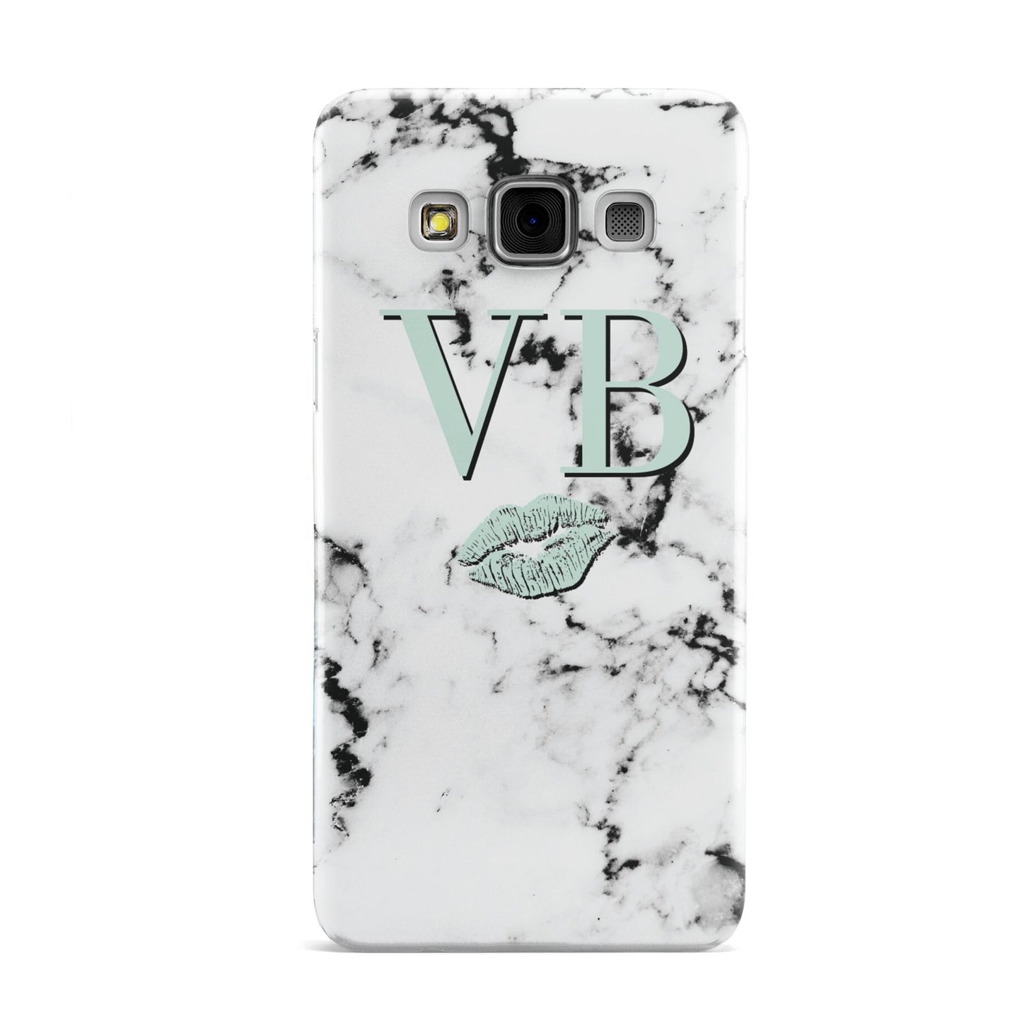 Personalised Mint Lips Initials Marble Samsung Galaxy A3 Case