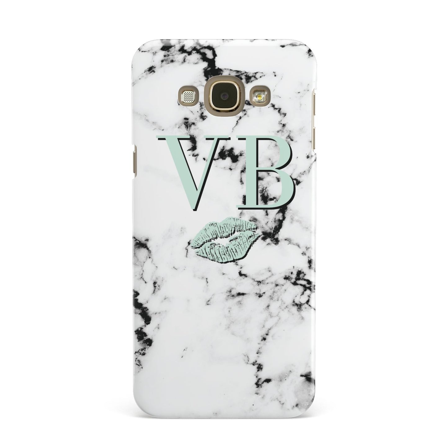 Personalised Mint Lips Initials Marble Samsung Galaxy A8 Case