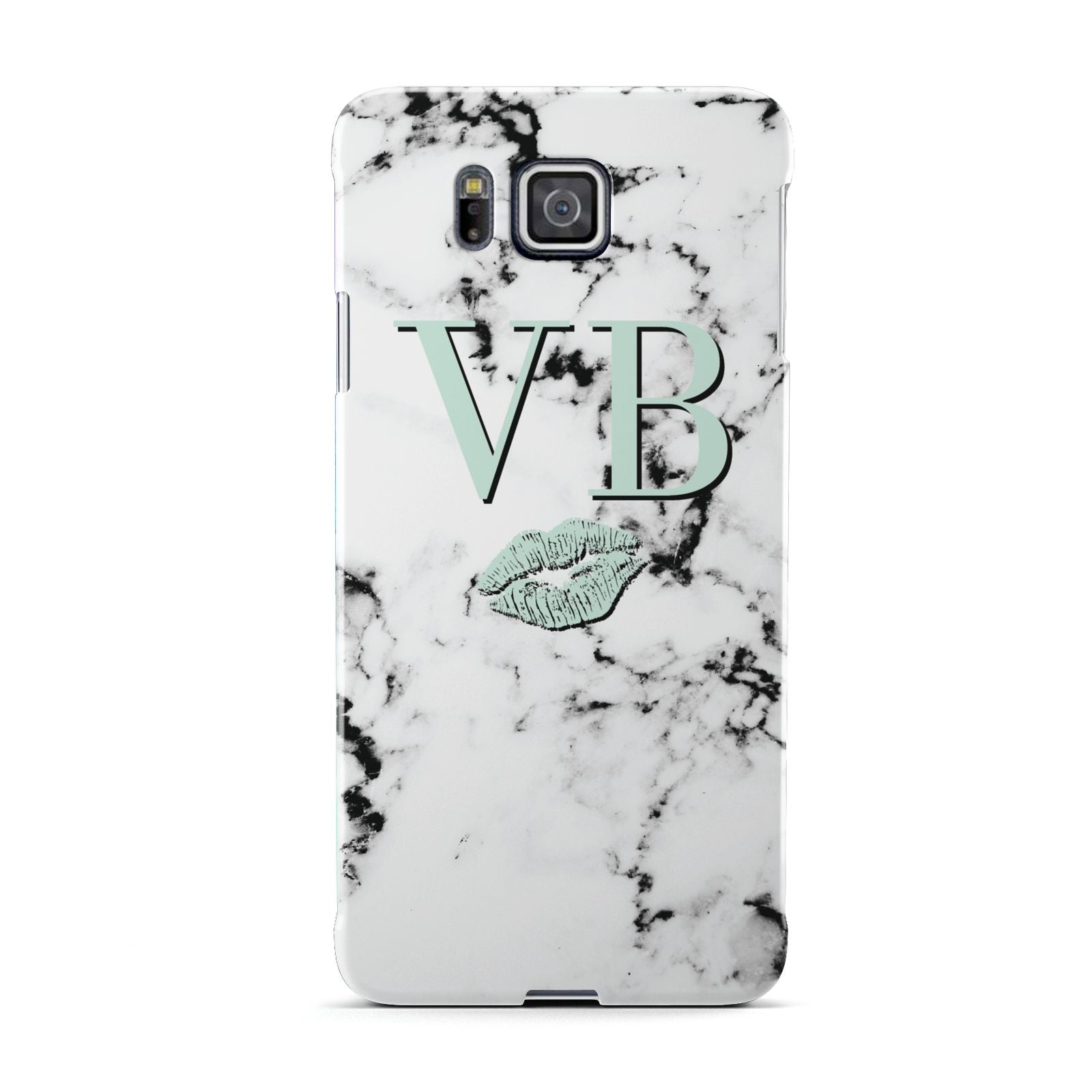 Personalised Mint Lips Initials Marble Samsung Galaxy Alpha Case