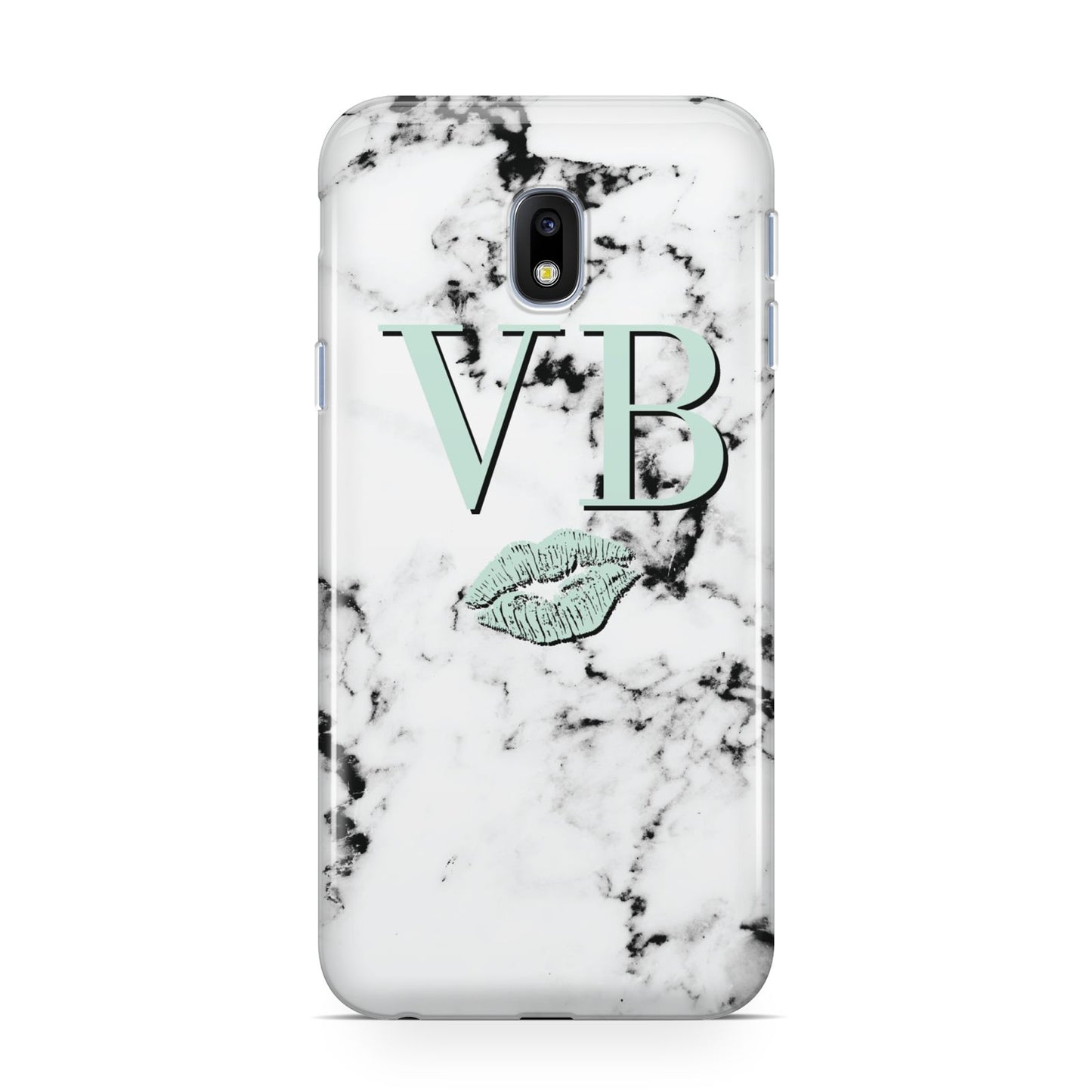 Personalised Mint Lips Initials Marble Samsung Galaxy J3 2017 Case