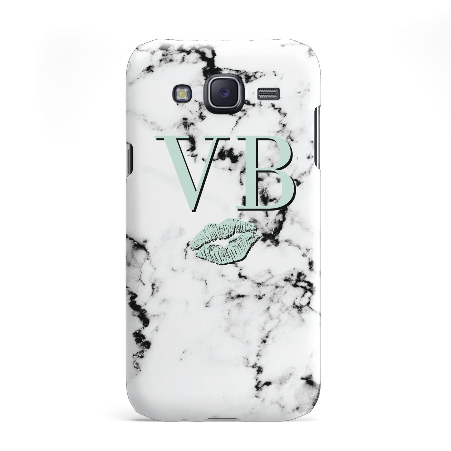 Personalised Mint Lips Initials Marble Samsung Galaxy J5 Case