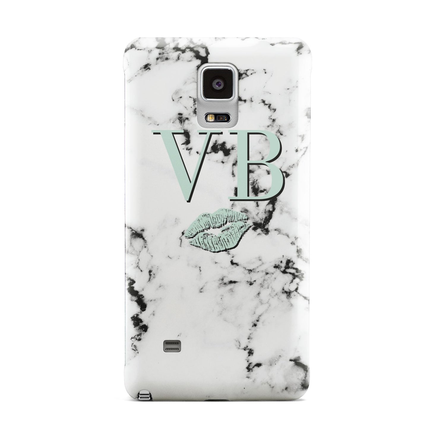 Personalised Mint Lips Initials Marble Samsung Galaxy Note 4 Case