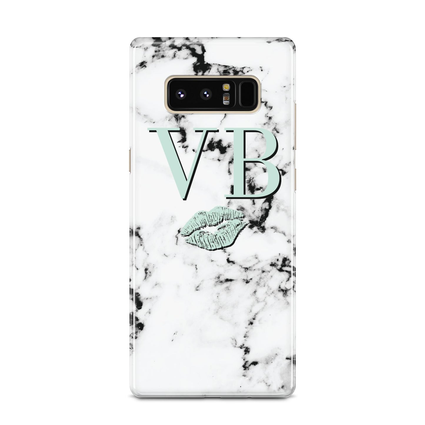 Personalised Mint Lips Initials Marble Samsung Galaxy Note 8 Case