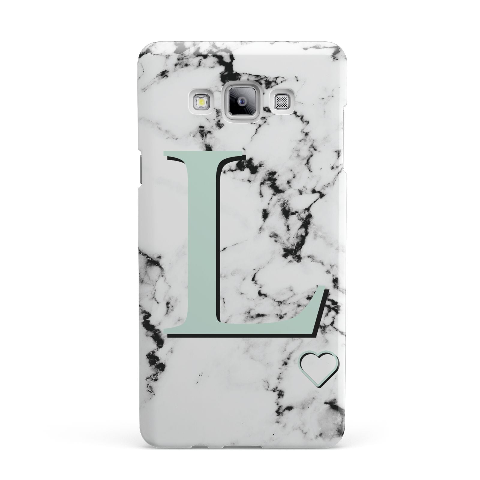 Personalised Mint Monogram Marble Heart Samsung Galaxy A7 2015 Case