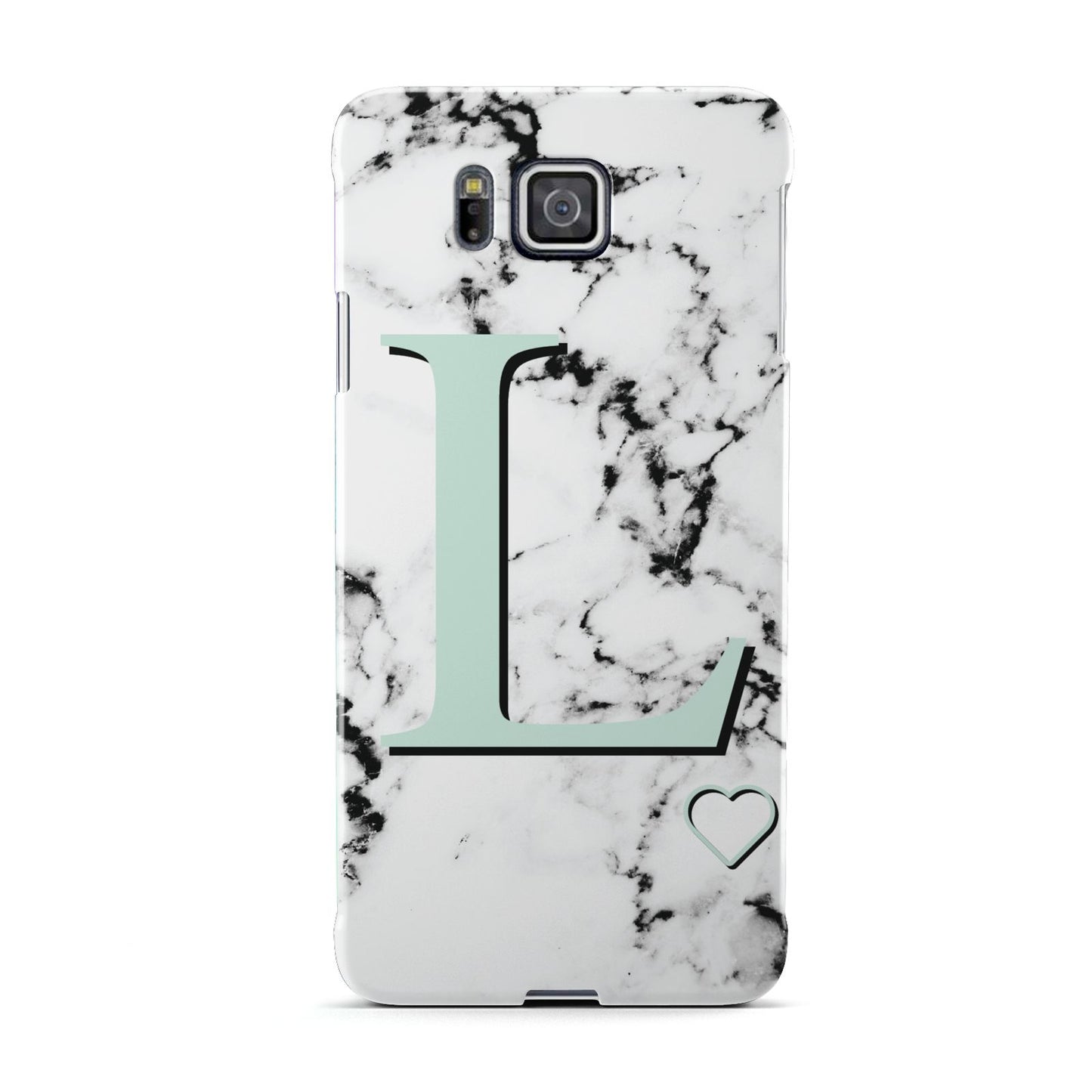 Personalised Mint Monogram Marble Heart Samsung Galaxy Alpha Case