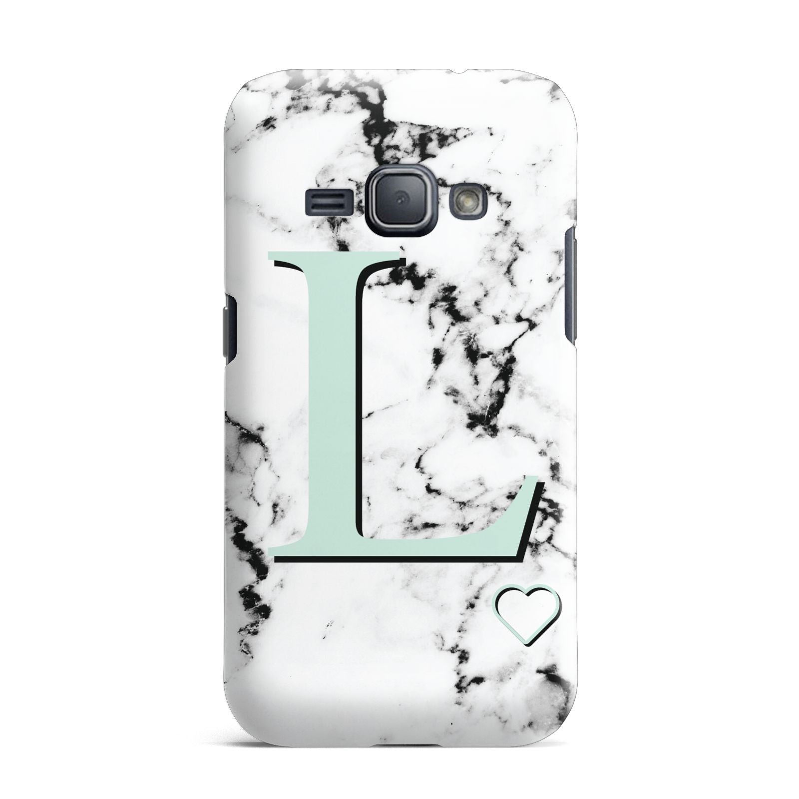 Personalised Mint Monogram Marble Heart Samsung Galaxy J1 2016 Case