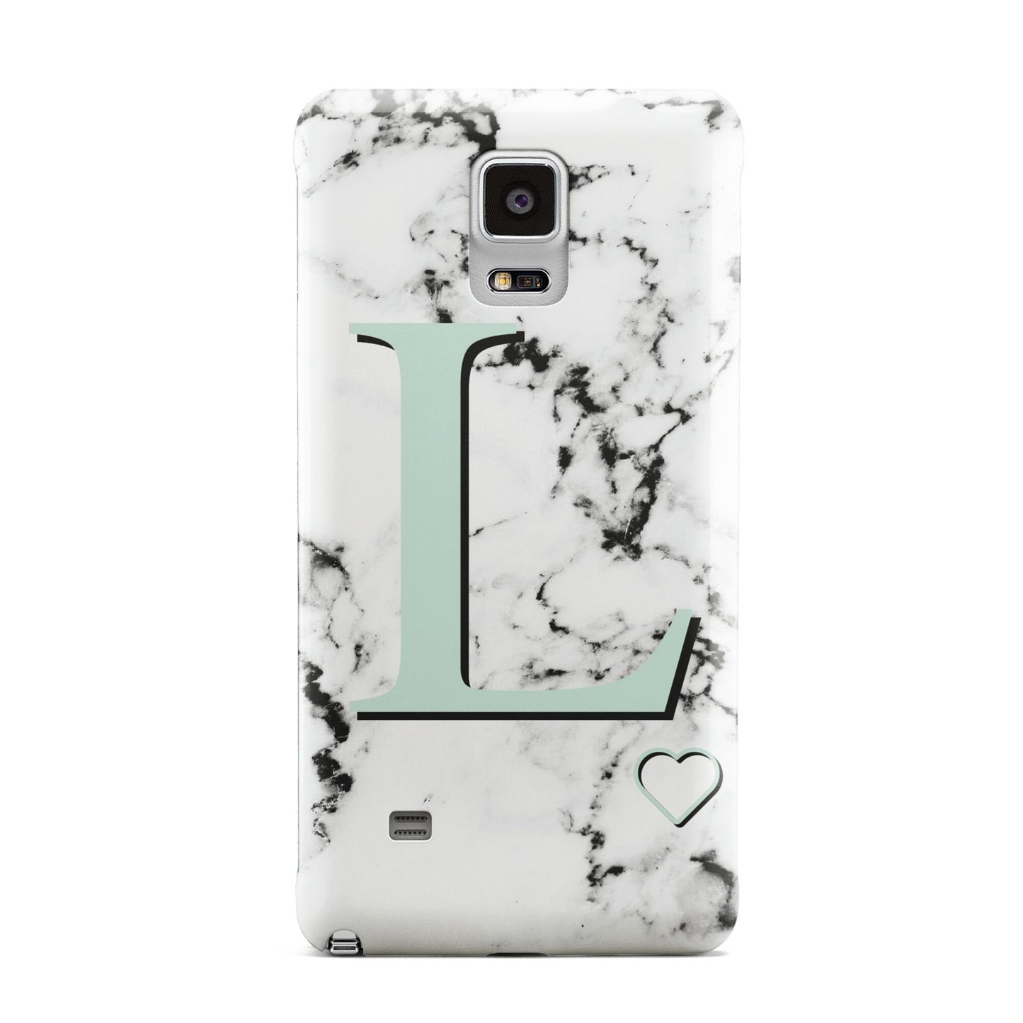 Personalised Mint Monogram Marble Heart Samsung Galaxy Note 4 Case