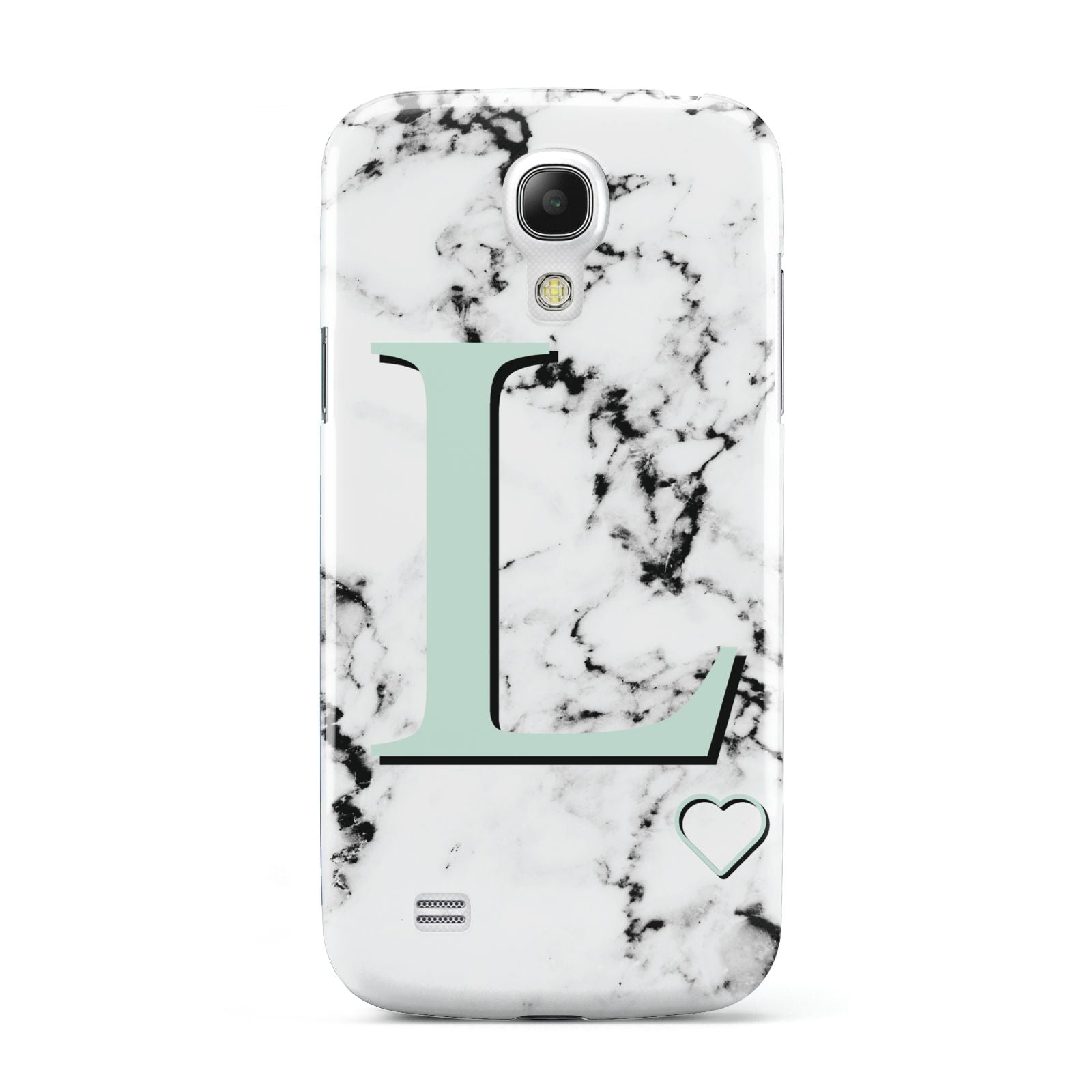 Personalised Mint Monogram Marble Heart Samsung Galaxy S4 Mini Case