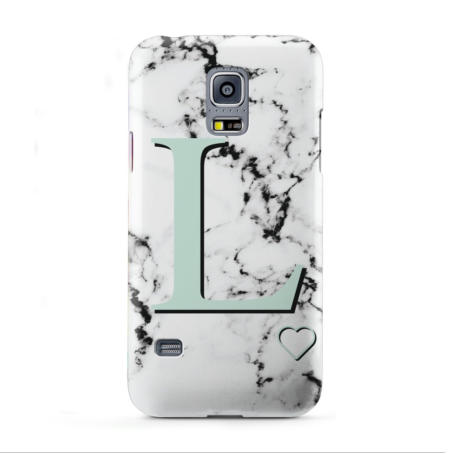 Personalised Mint Monogram Marble Heart Samsung Galaxy S5 Mini Case