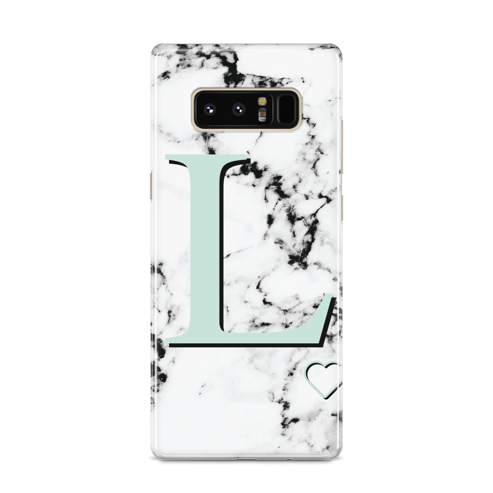 Personalised Mint Monogram Marble Heart Samsung Galaxy S8 Case