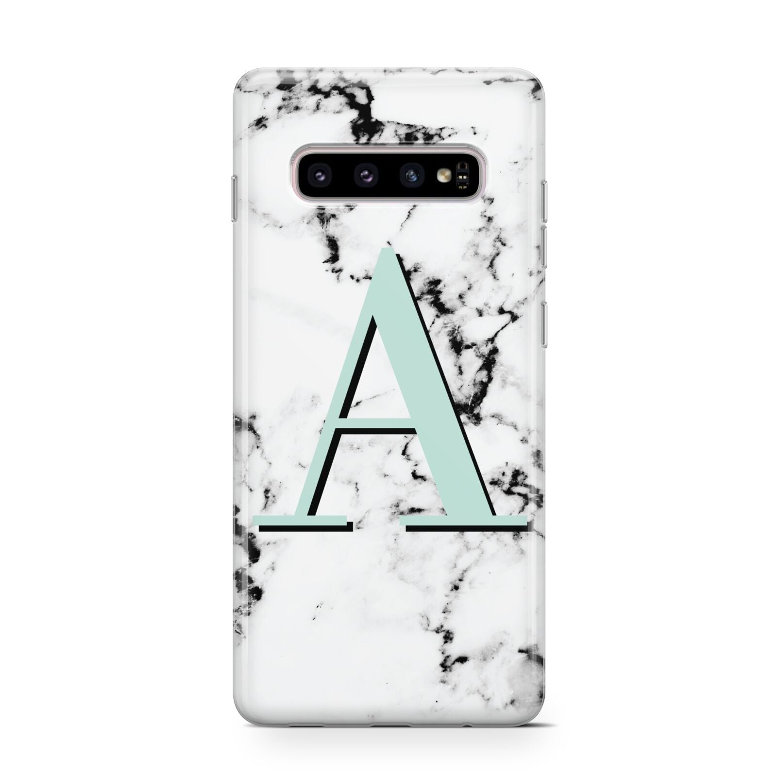 Personalised Mint Single Initial Marble Protective Samsung Galaxy Case