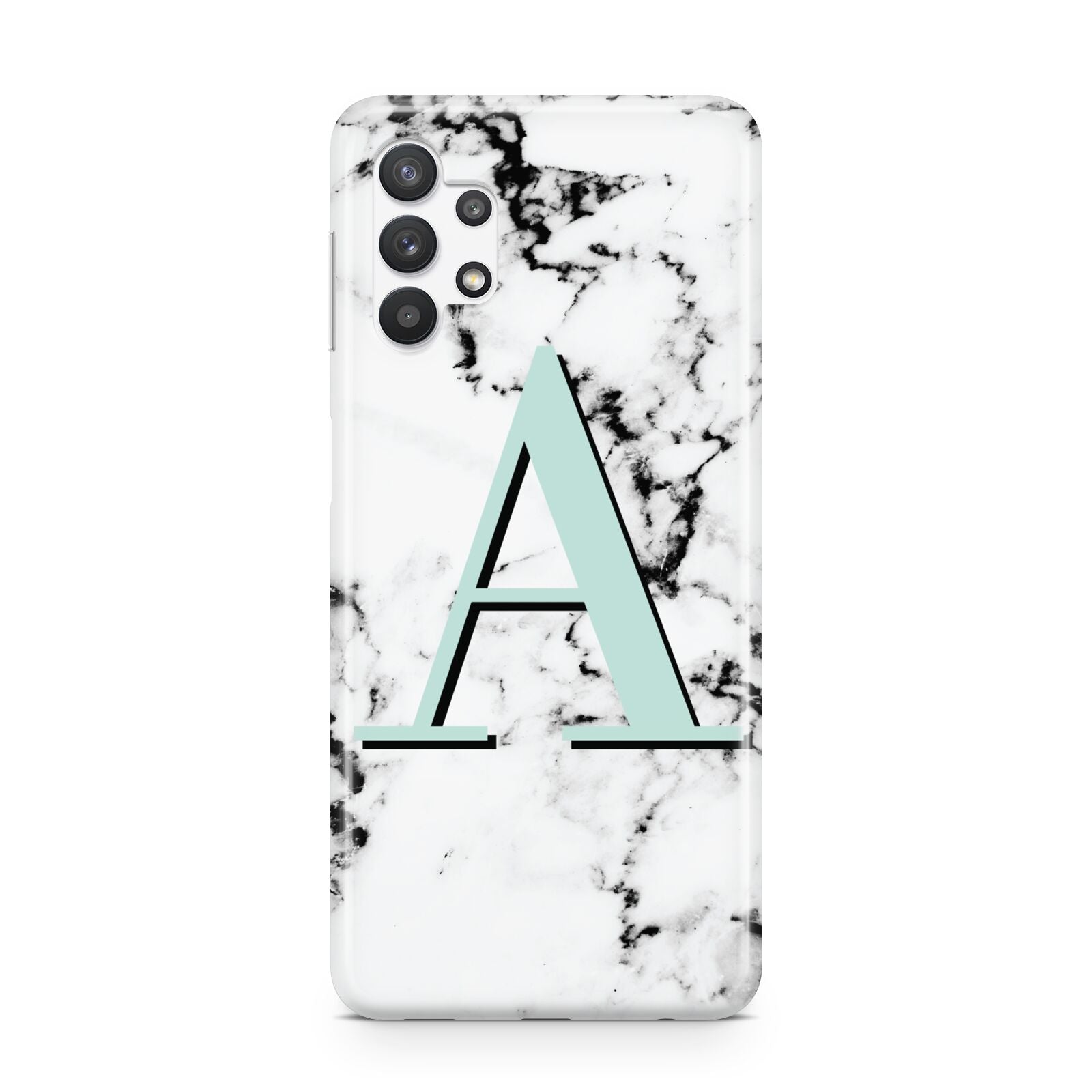 Personalised Mint Single Initial Marble Samsung A32 5G Case