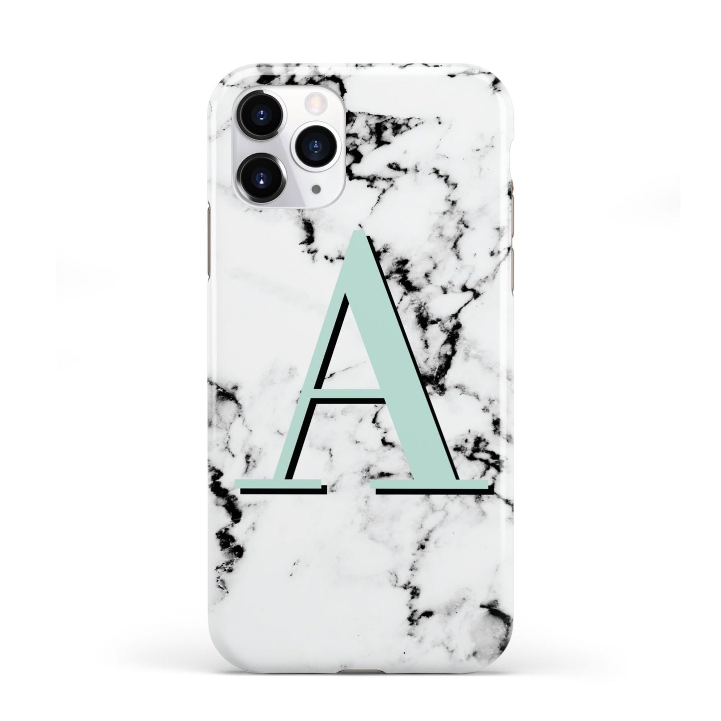 Personalised Mint Single Initial Marble iPhone 11 Pro 3D Tough Case