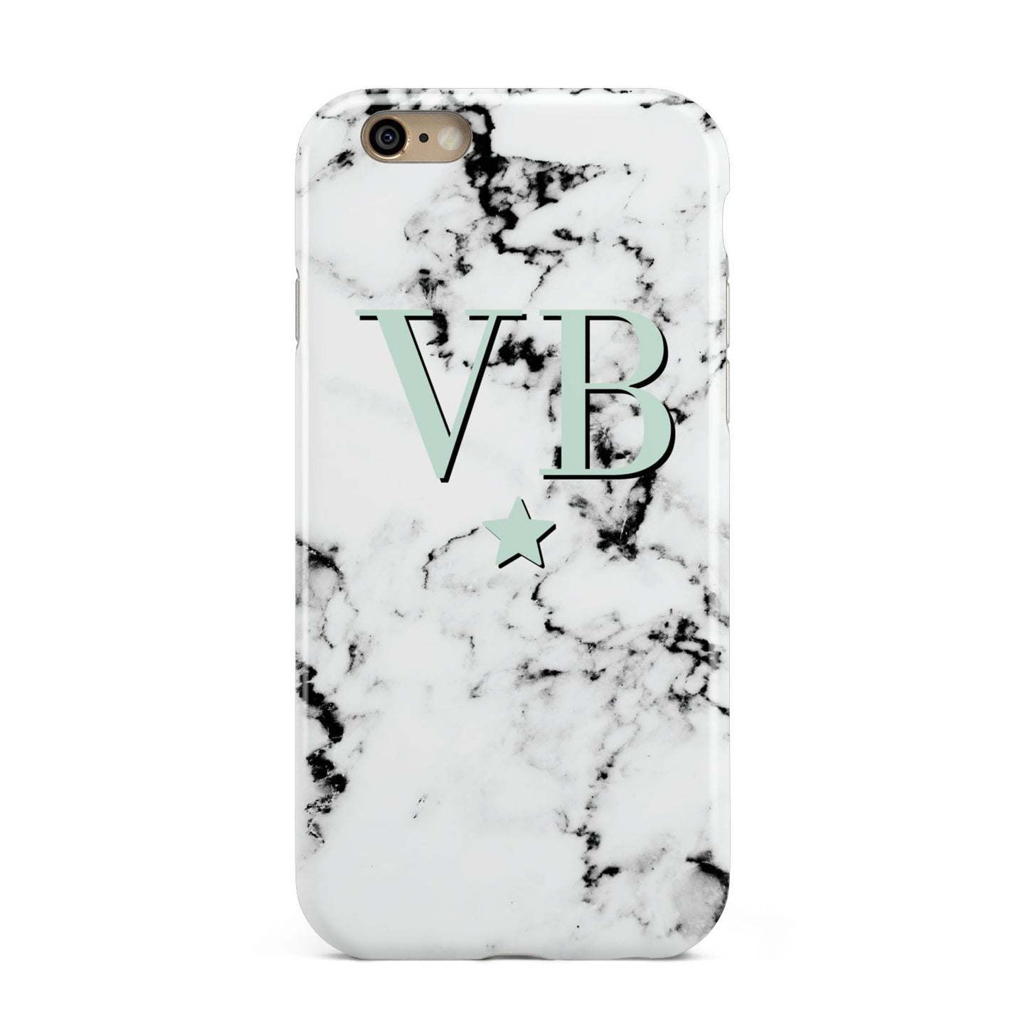 Personalised Mint Star With Monogram Marble Apple iPhone 6 3D Tough Case