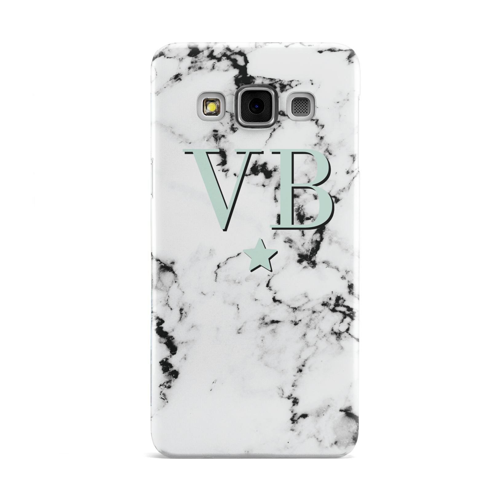 Personalised Mint Star With Monogram Marble Samsung Galaxy A3 Case