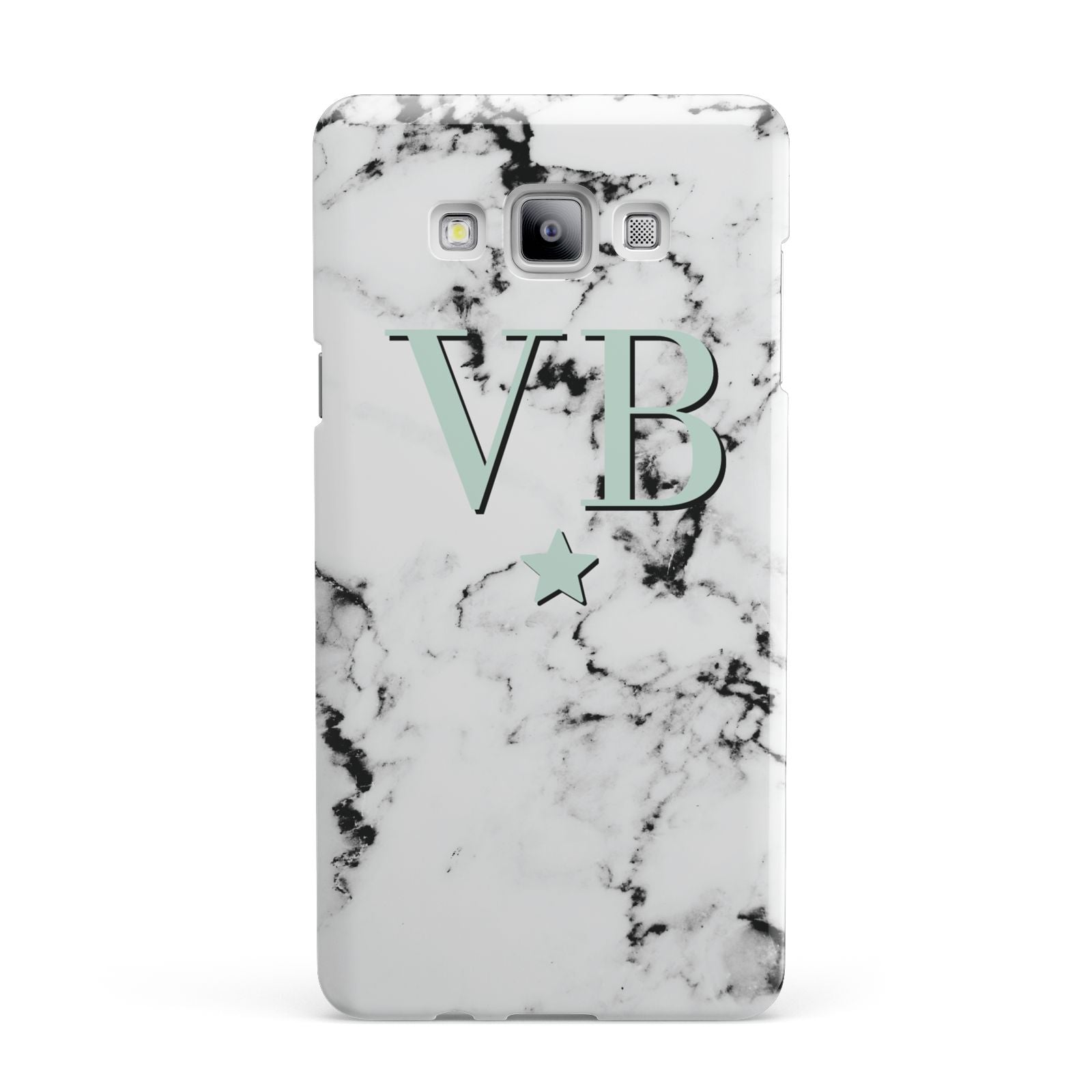 Personalised Mint Star With Monogram Marble Samsung Galaxy A7 2015 Case