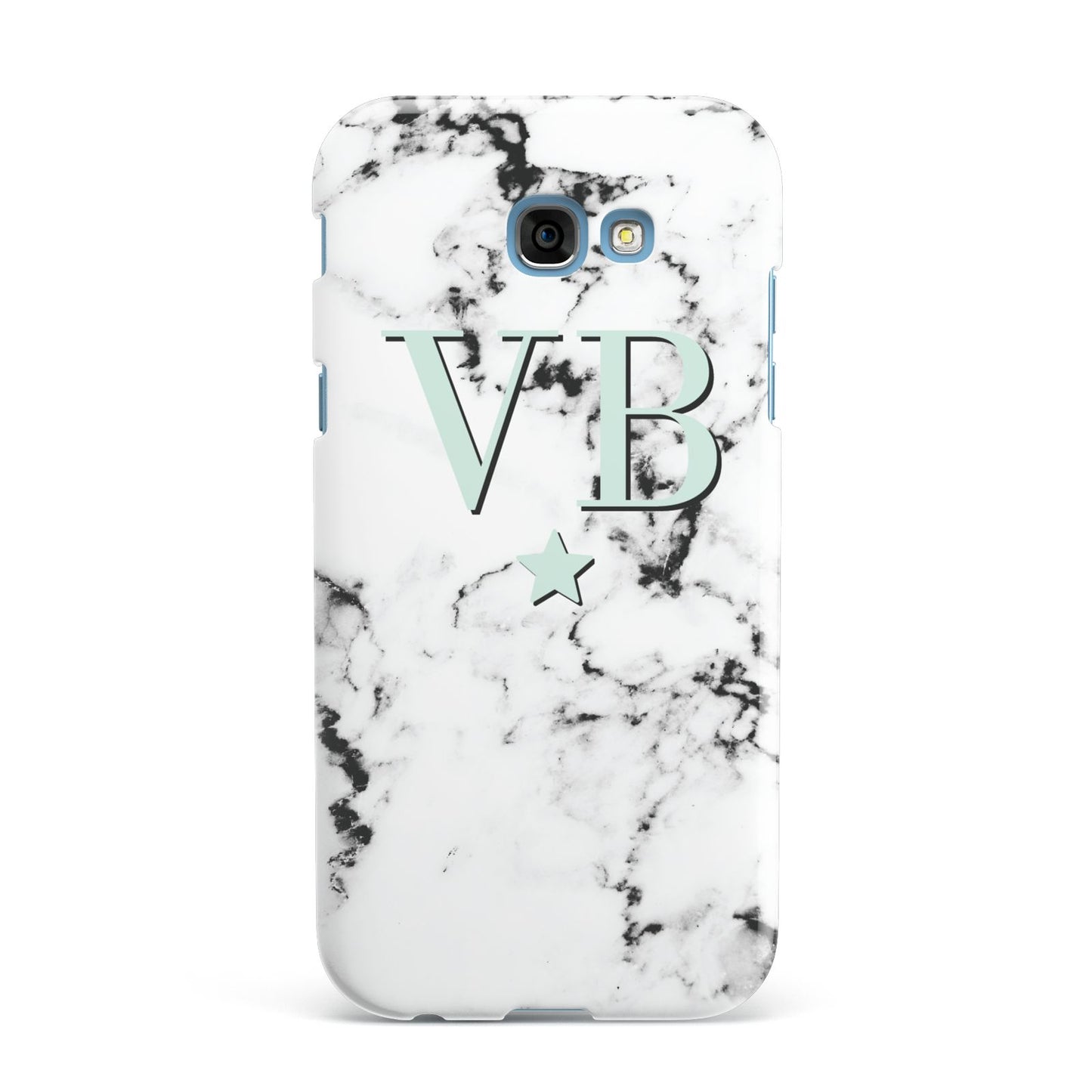 Personalised Mint Star With Monogram Marble Samsung Galaxy A7 2017 Case