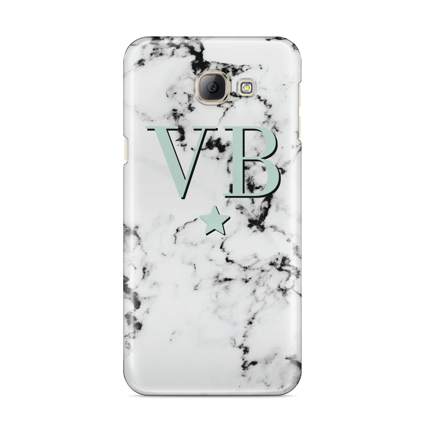 Personalised Mint Star With Monogram Marble Samsung Galaxy A8 2016 Case