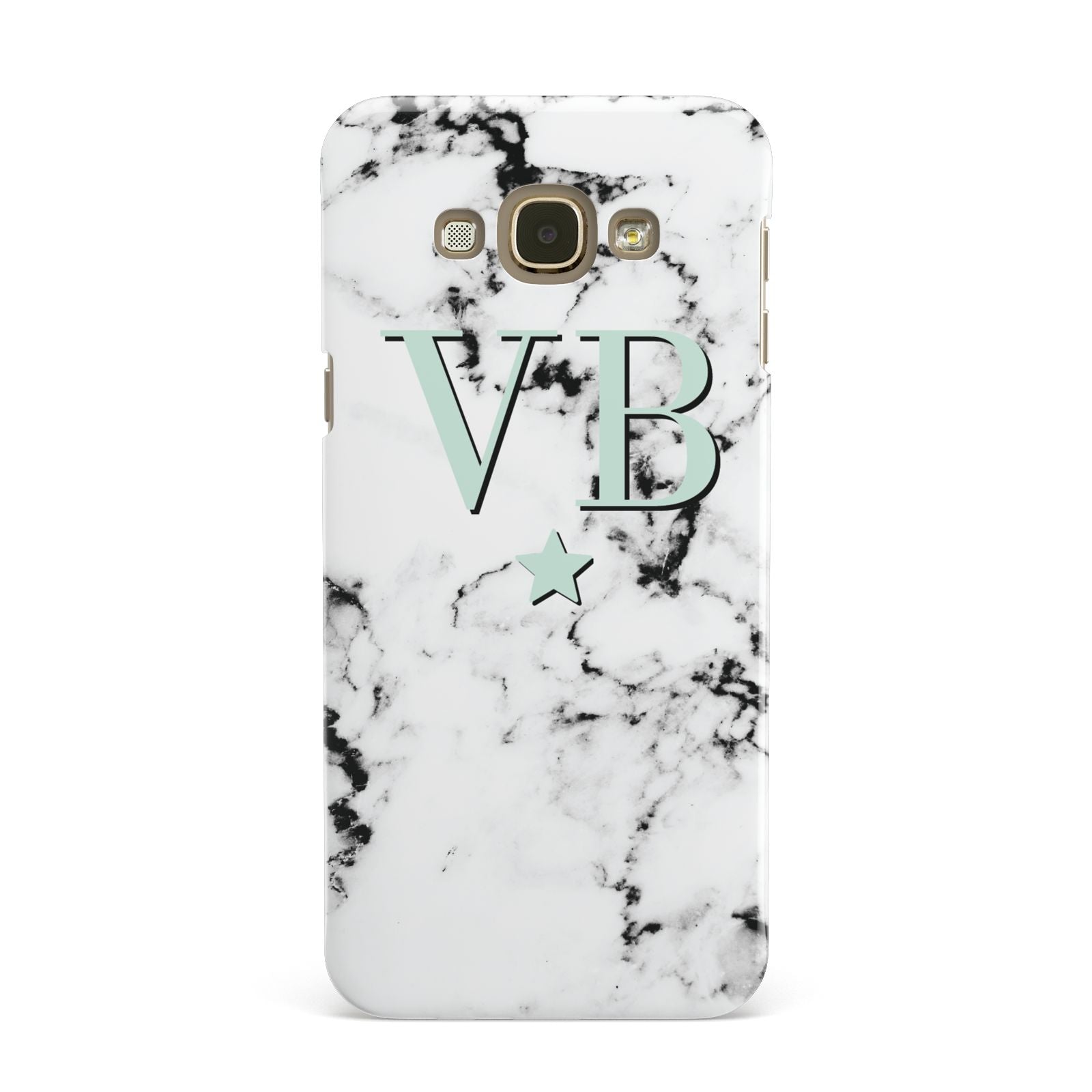 Personalised Mint Star With Monogram Marble Samsung Galaxy A8 Case