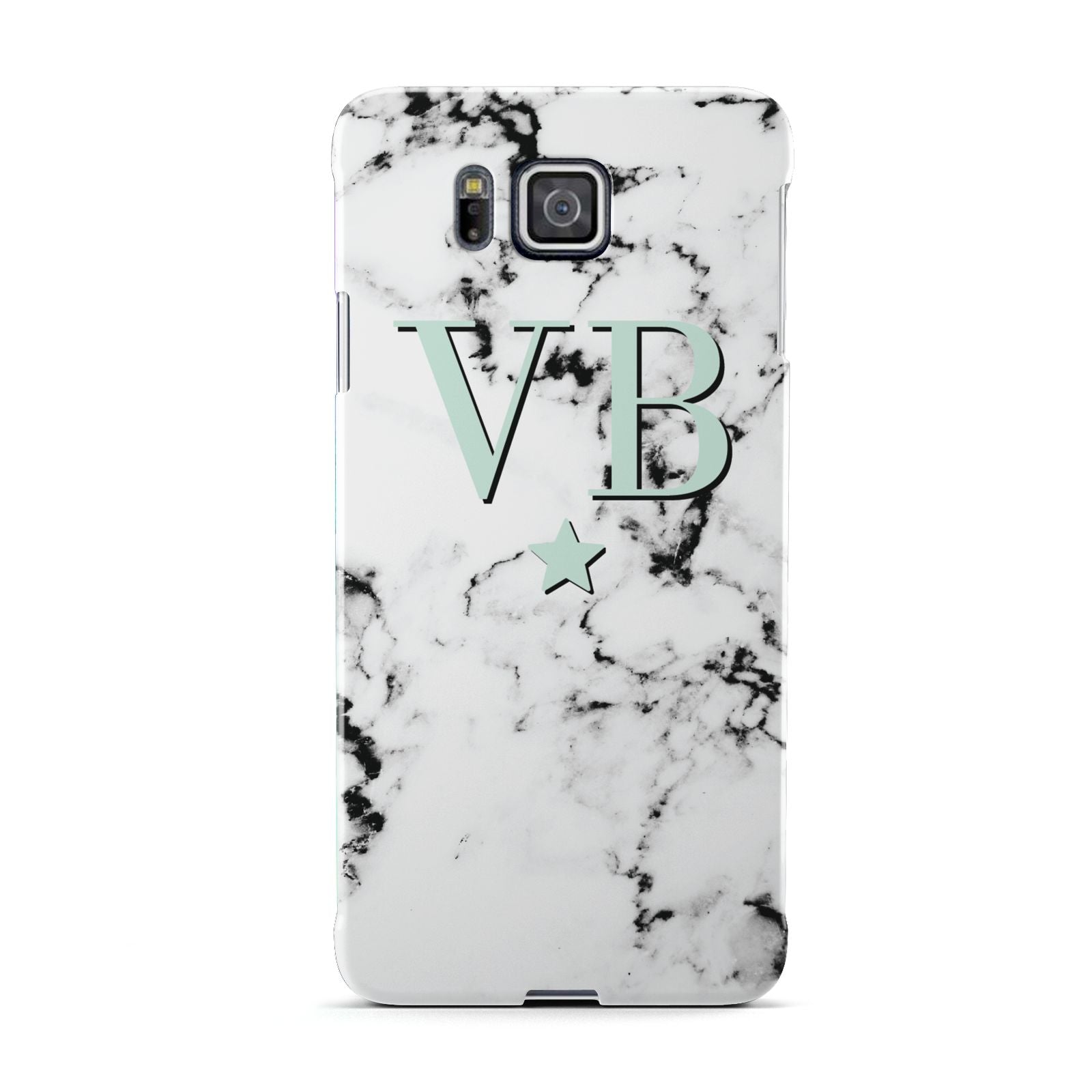 Personalised Mint Star With Monogram Marble Samsung Galaxy Alpha Case