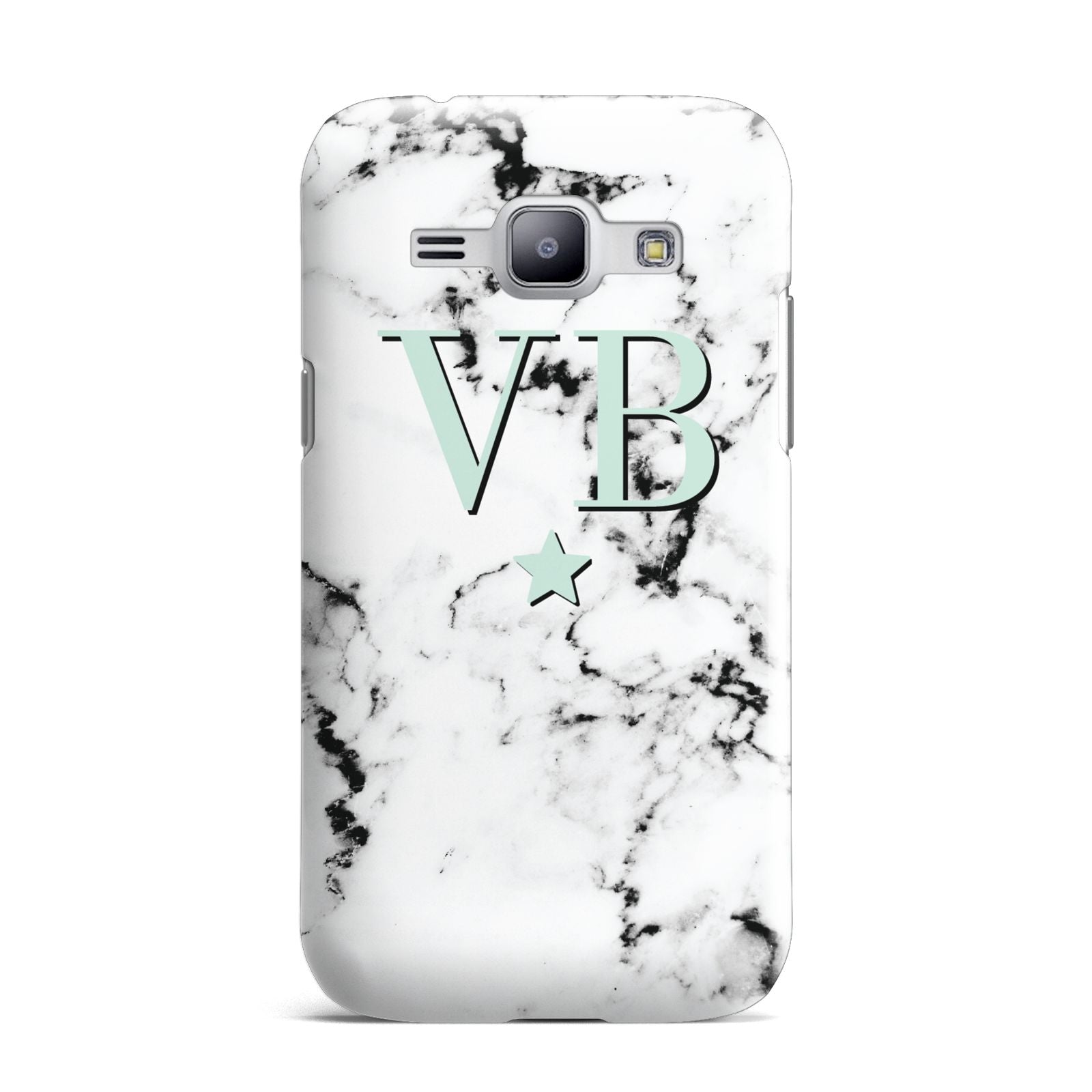 Personalised Mint Star With Monogram Marble Samsung Galaxy J1 2015 Case