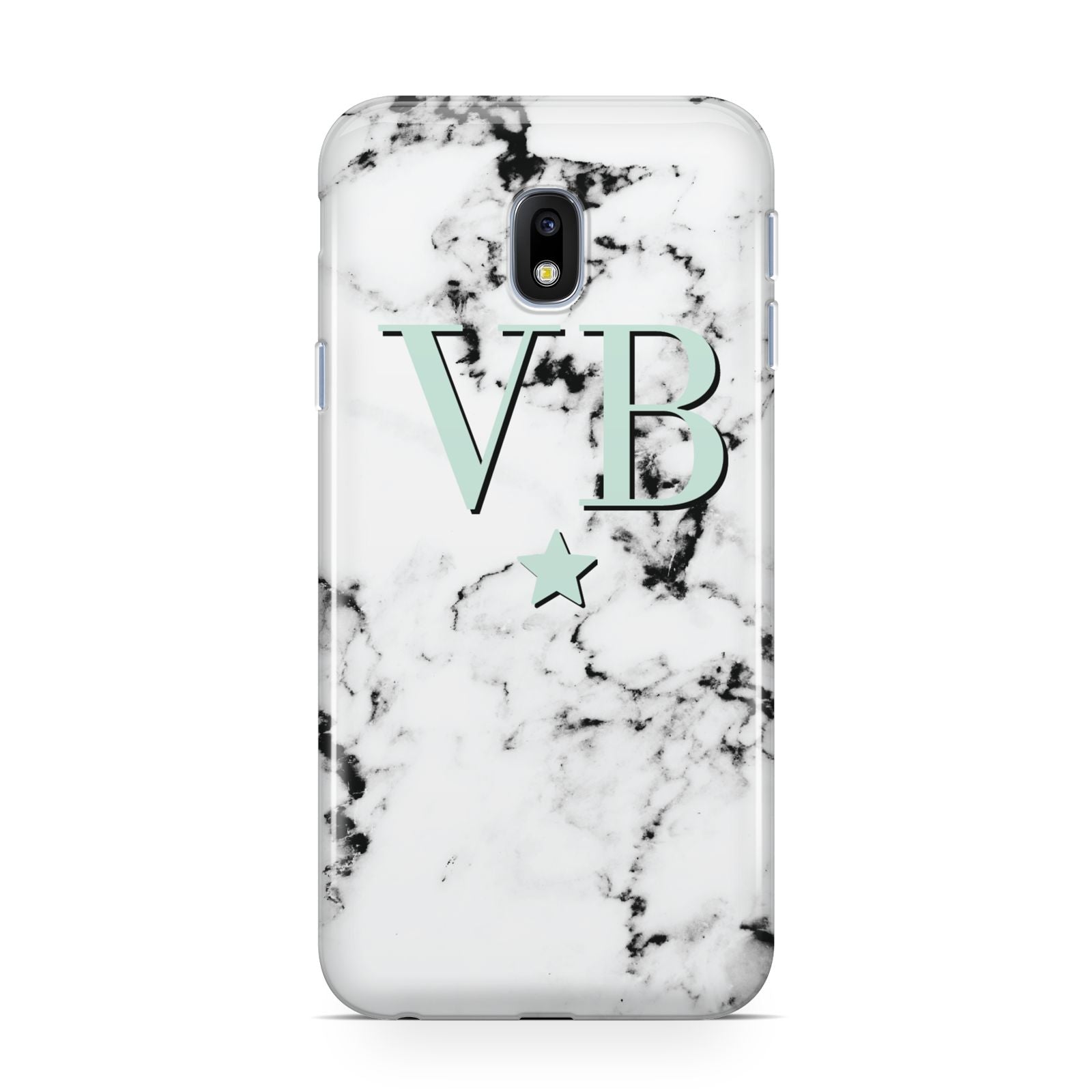 Personalised Mint Star With Monogram Marble Samsung Galaxy J3 2017 Case