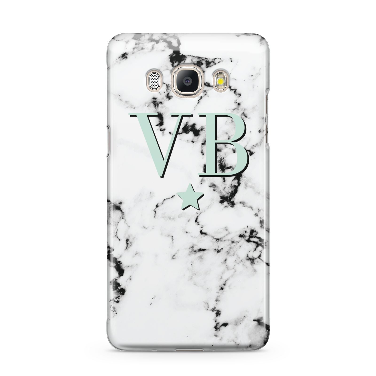 Personalised Mint Star With Monogram Marble Samsung Galaxy J5 2016 Case