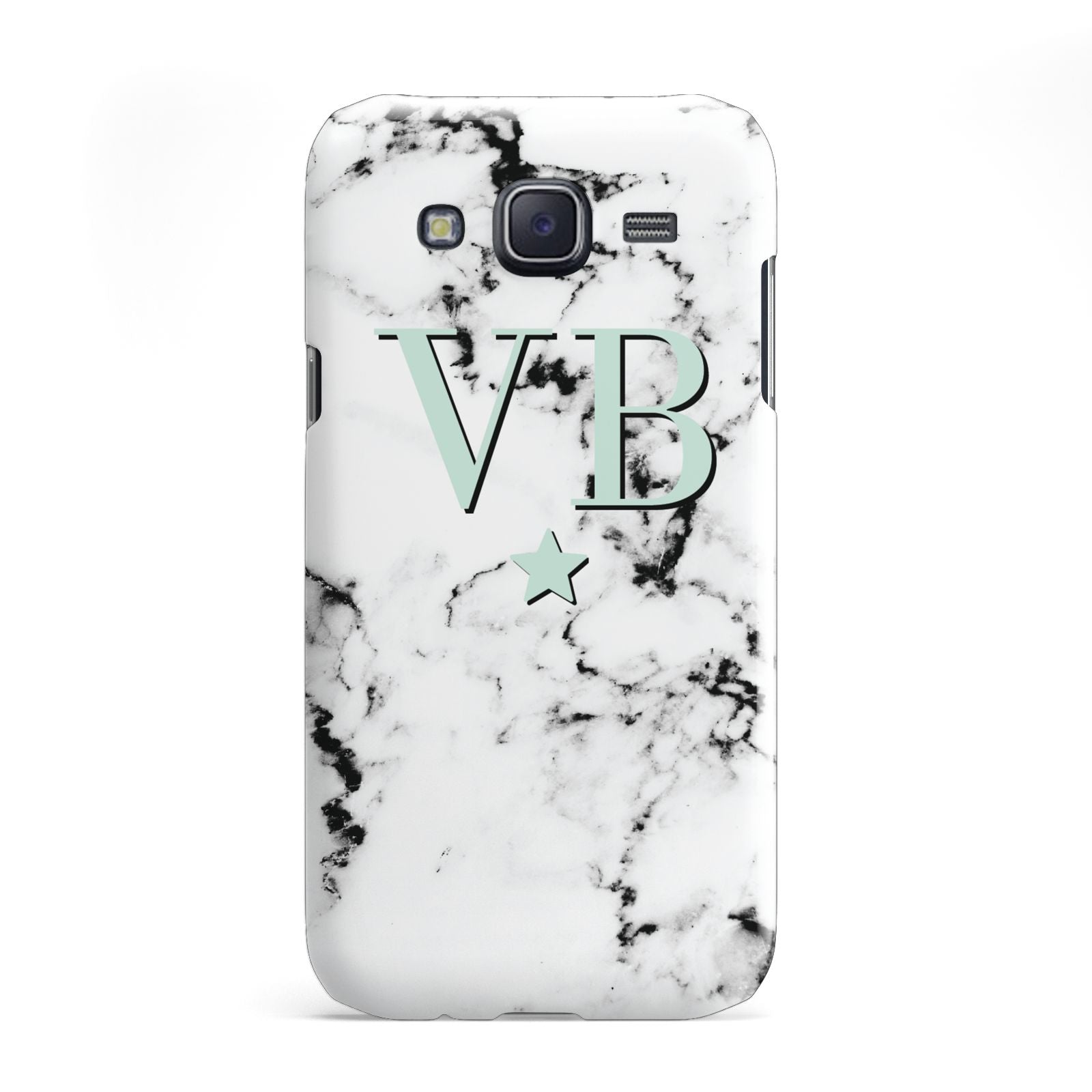 Personalised Mint Star With Monogram Marble Samsung Galaxy J5 Case