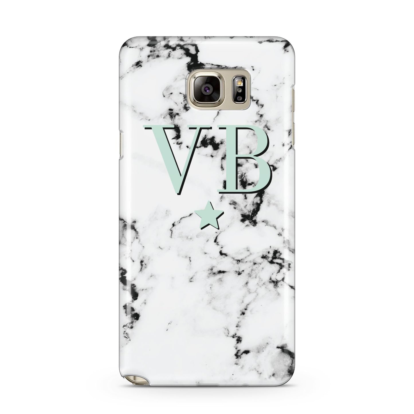 Personalised Mint Star With Monogram Marble Samsung Galaxy Note 5 Case