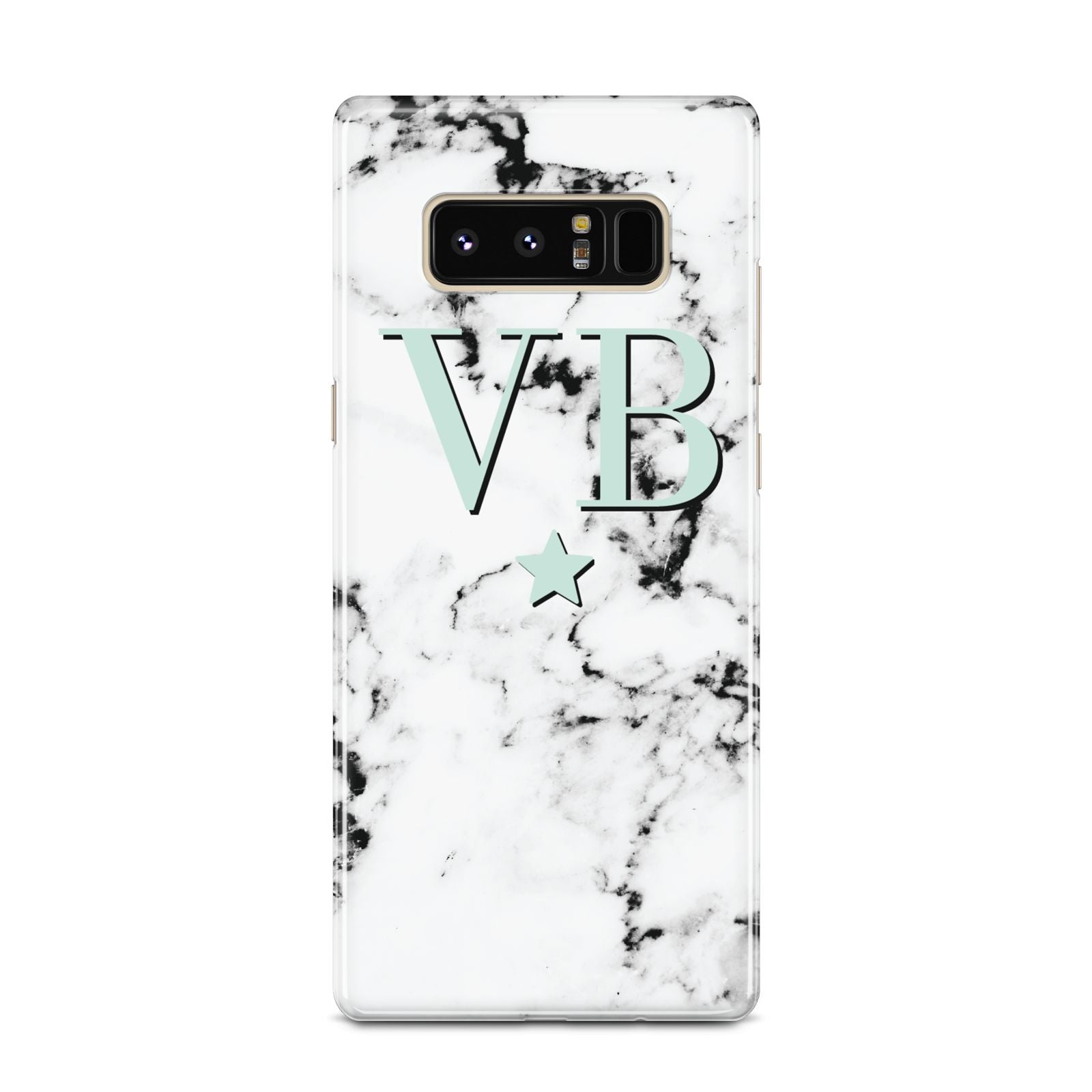 Personalised Mint Star With Monogram Marble Samsung Galaxy Note 8 Case