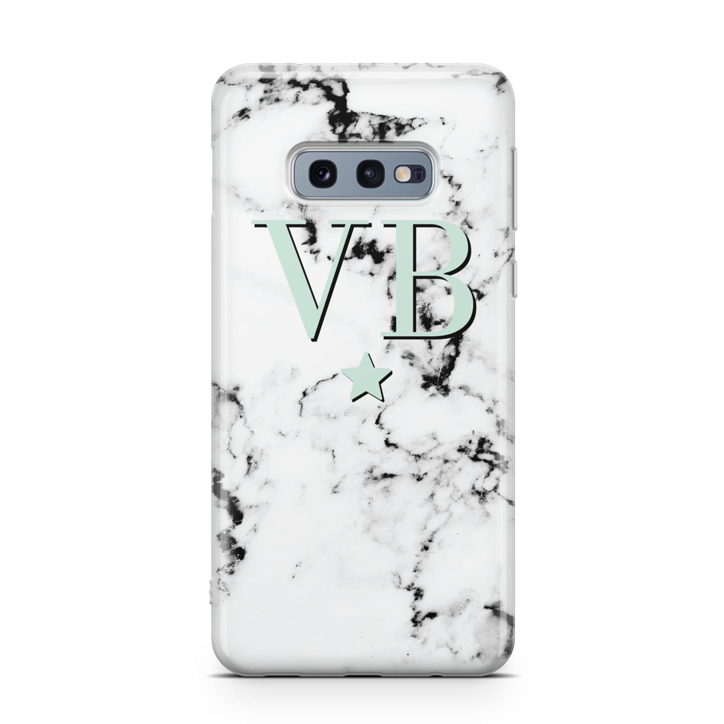 Personalised Mint Star With Monogram Marble Samsung Galaxy S10E Case