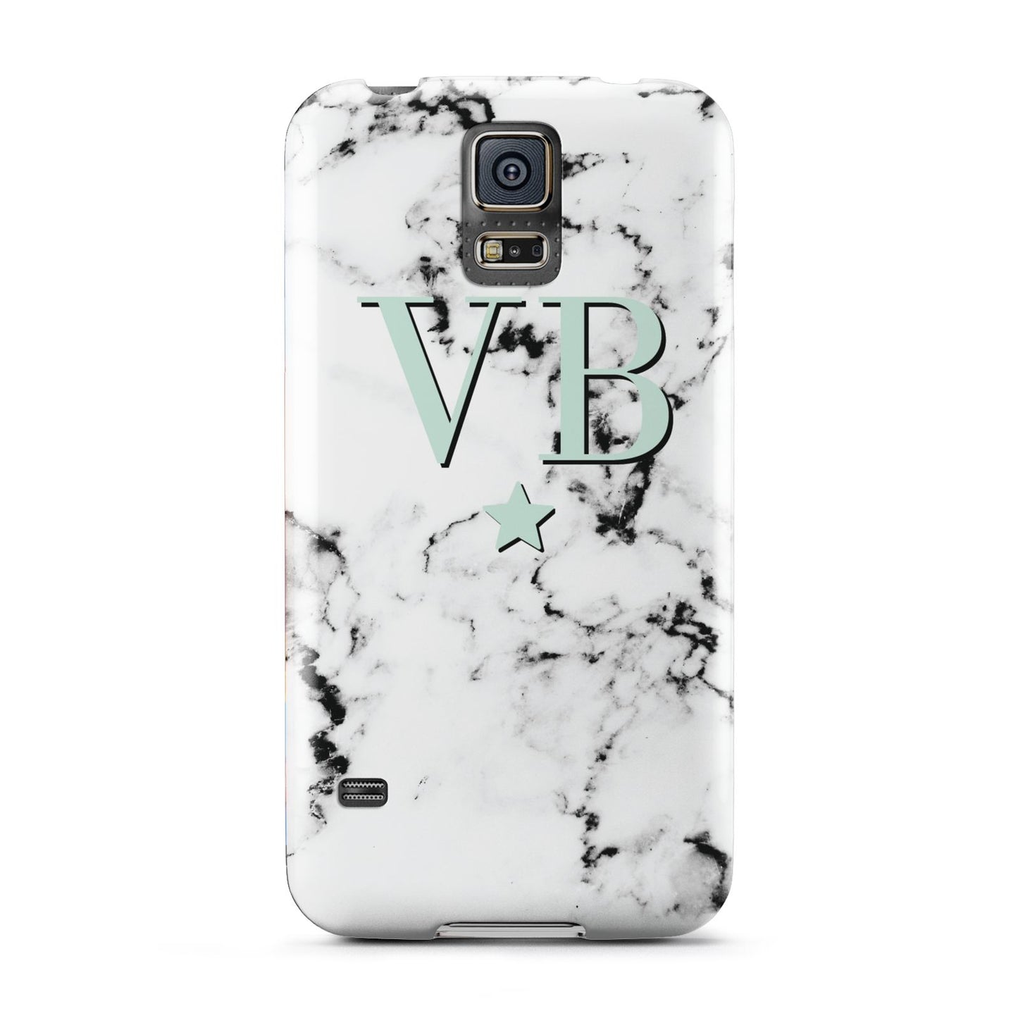 Personalised Mint Star With Monogram Marble Samsung Galaxy S5 Case