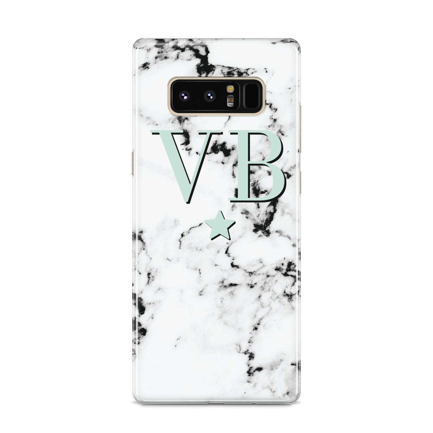 Personalised Mint Star With Monogram Marble Samsung Galaxy S8 Case