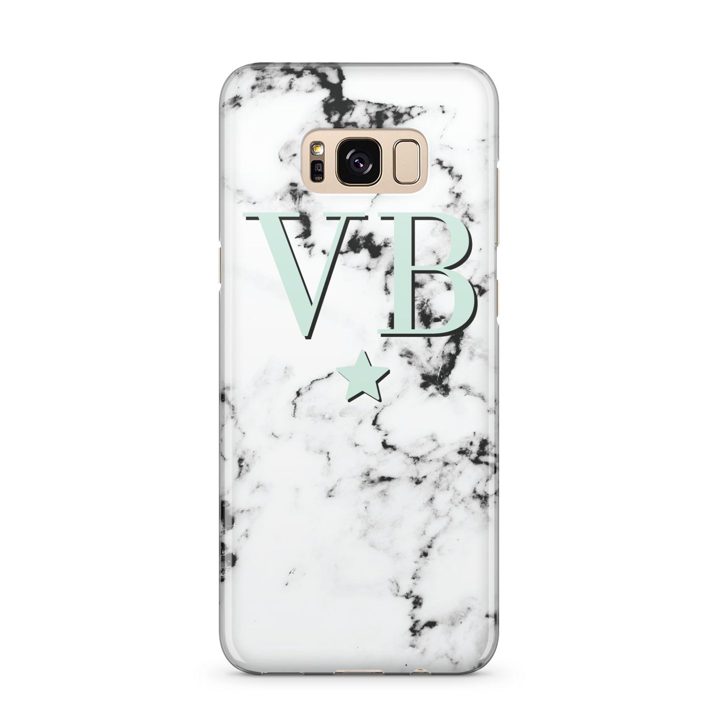 Personalised Mint Star With Monogram Marble Samsung Galaxy S8 Plus Case