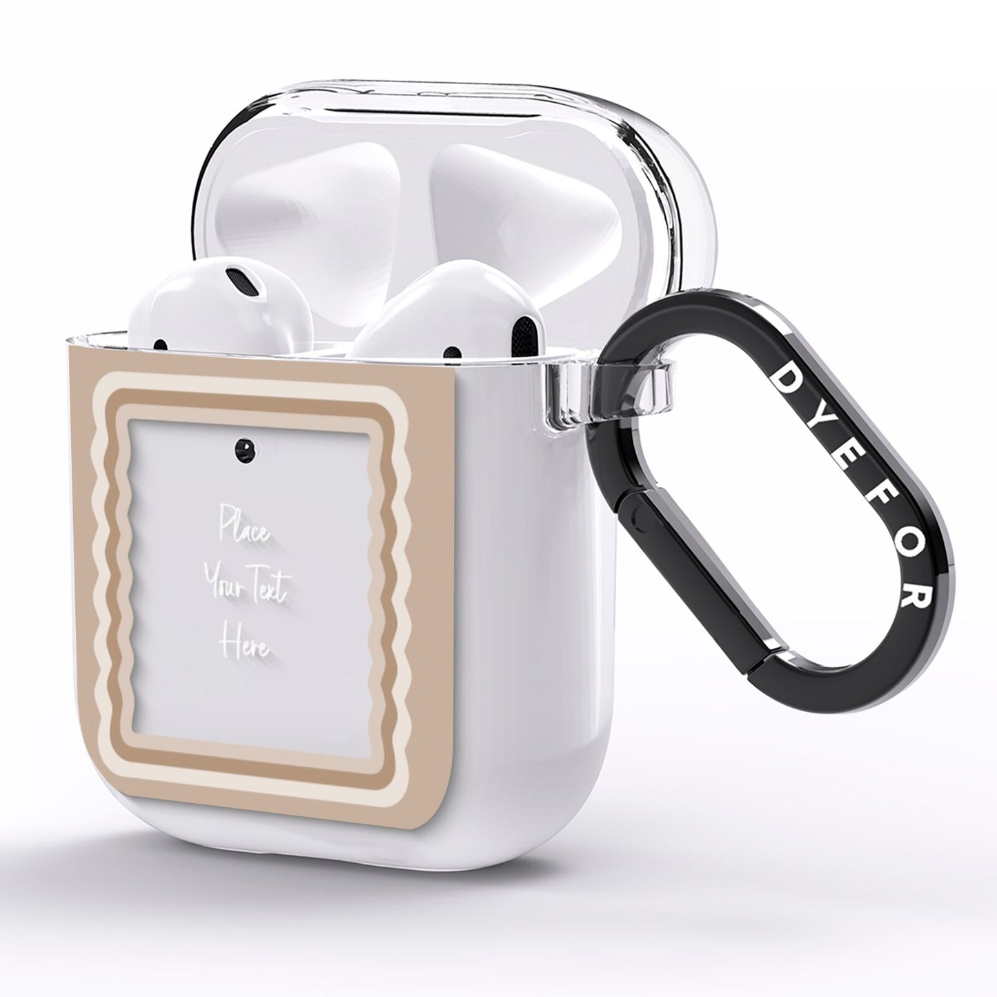 Personalised Mirrored AirPods Clear Case Side Image