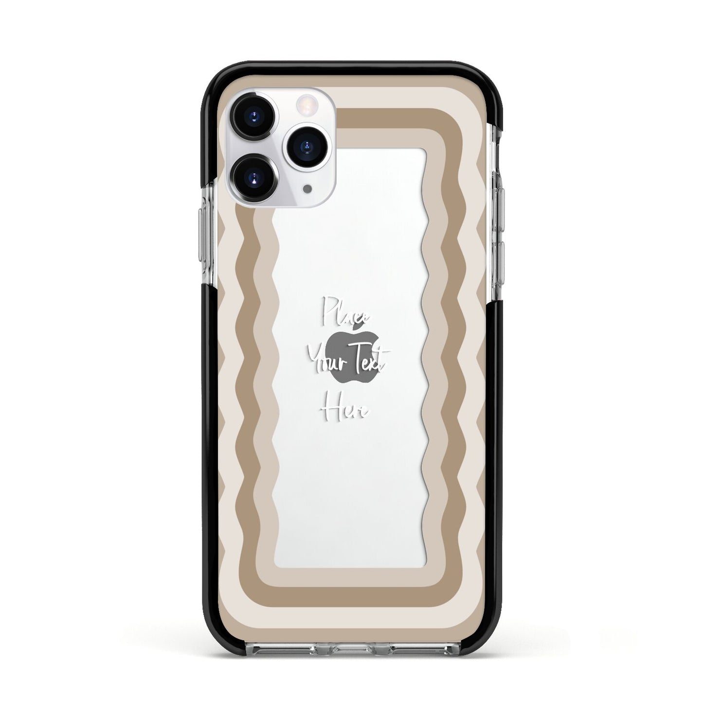 Personalised Mirrored Apple iPhone 11 Pro in Silver with Black Impact Case