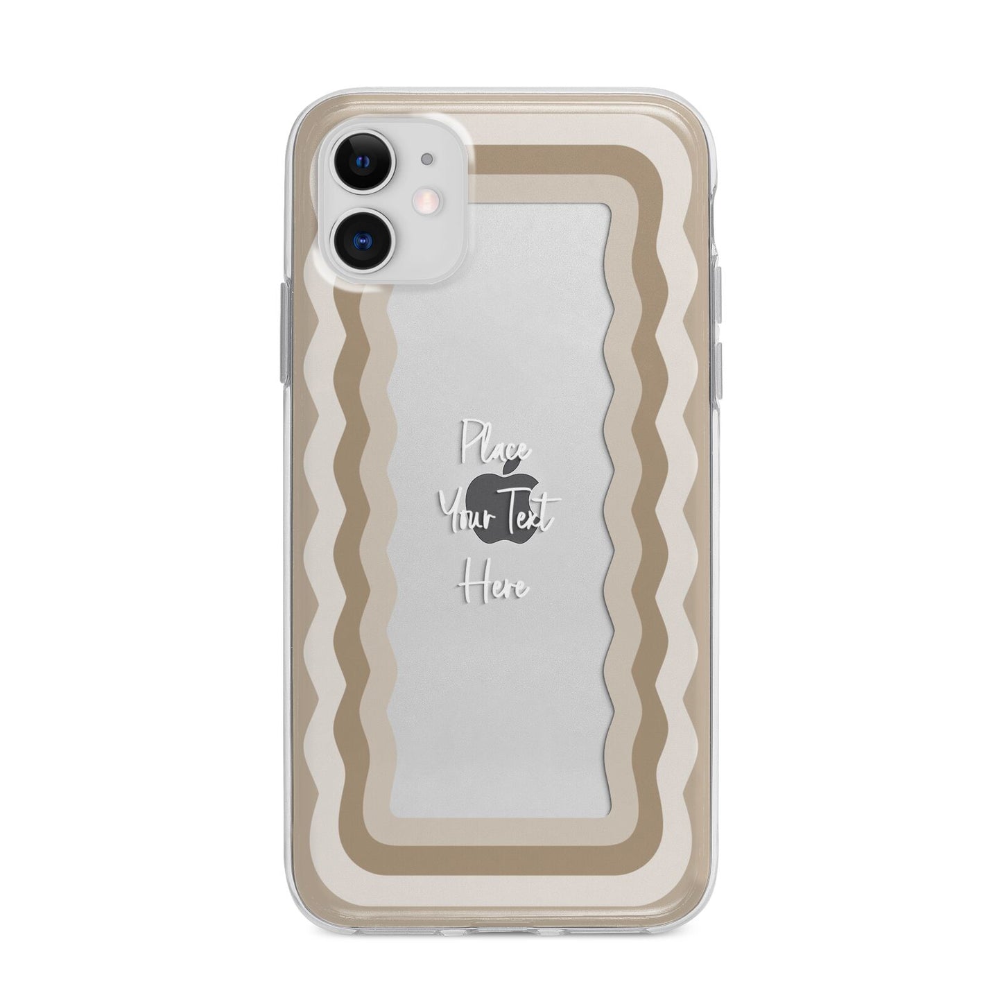 Personalised Mirrored Apple iPhone 11 in White with Bumper Case