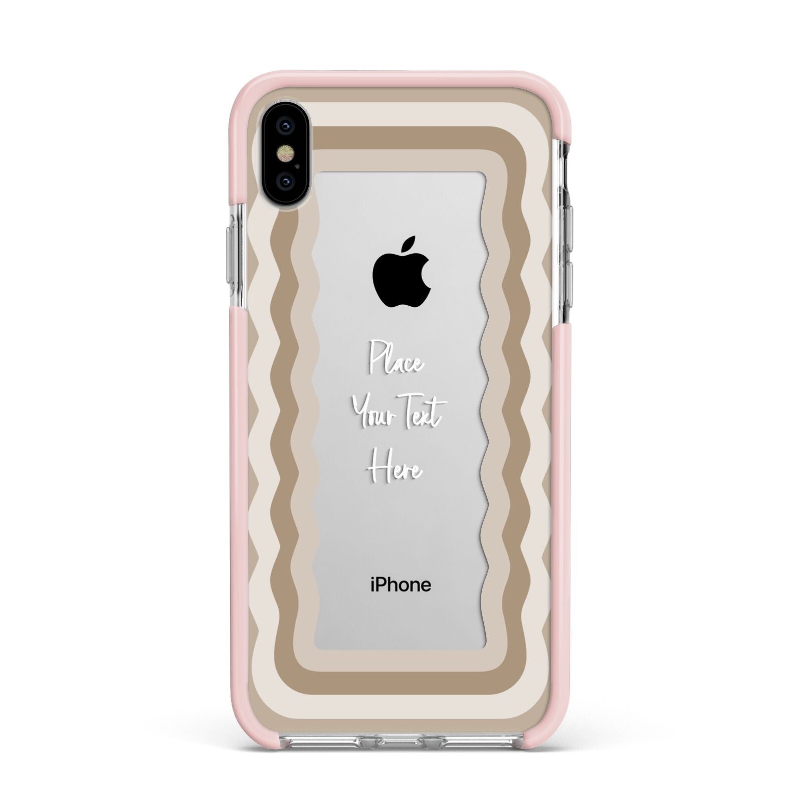 Personalised Mirrored Apple iPhone Xs Max Impact Case Pink Edge on Silver Phone