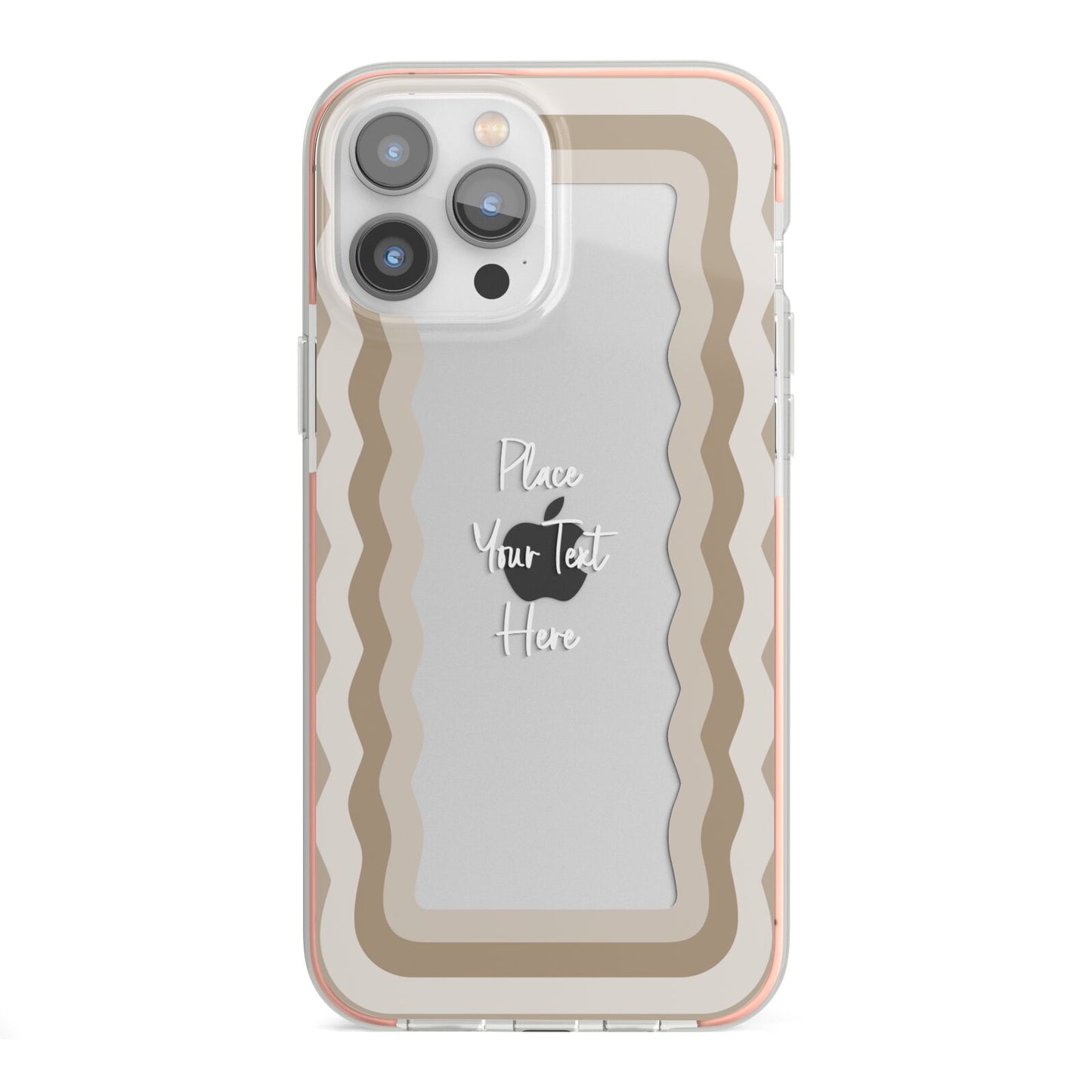 Personalised Mirrored iPhone 13 Pro Max TPU Impact Case with Pink Edges