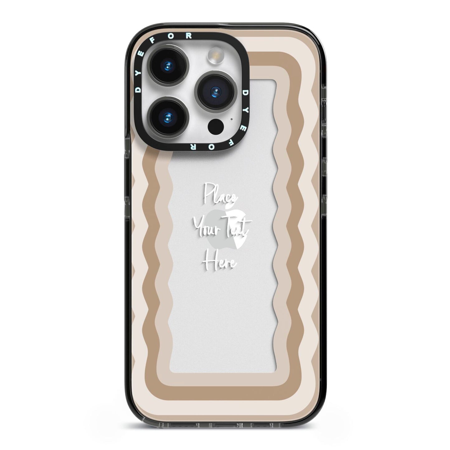 Personalised Mirrored iPhone 14 Pro Black Impact Case on Silver phone